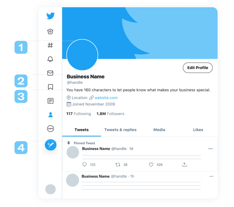 Create a Twitter profile for your business