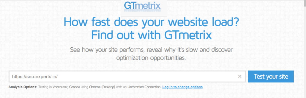 GT Matrix - website speed test