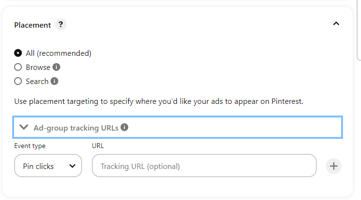 Pinterest Ads Placement